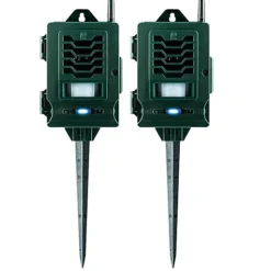 Pestbye Twinpack Ultrasonic Smart Link Cat Repellent System Battery Powered Motion Activated & Waterproof