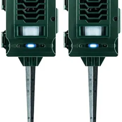 Pestbye Twinpack Ultrasonic Smart Link Cat Repellent System Solar Powered Motion Activated & Waterproof