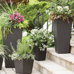 Primeur Sonata Pewter Plain Square Plant Pot (Dia)26cm -Draper Tool Shop primeur sonata pewter plain square plant pot dia 26cm5907736265343 01i bq