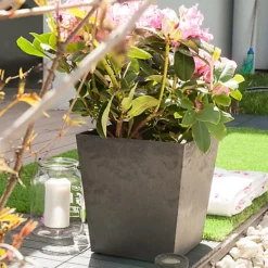 Primeur Sonata Pewter Plain Square Plant Pot (Dia)30cm -Draper Tool Shop primeur sonata pewter plain square plant pot dia 30cm5907736265206 01i bq