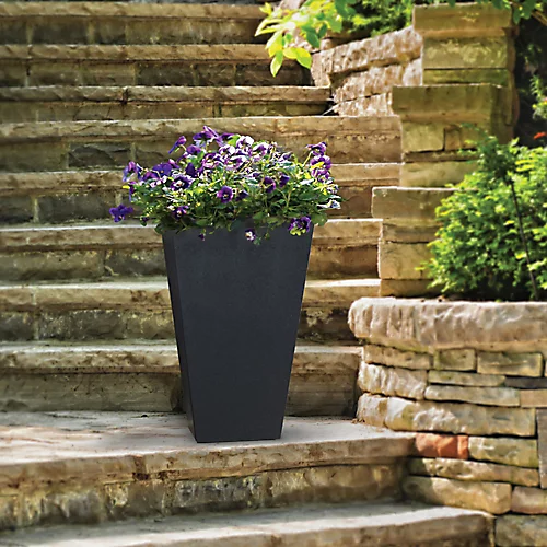 Primeur Sonata Slate Plain Square Plant Pot (Dia)26cm 4 Primeur Sonata Slate Plain Square Plant Pot (Dia)26cm - Image 2