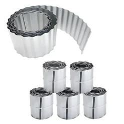 Primrose Zinc Galvanised Steel Lawn Edging Wavy Corrugated Metal 25m