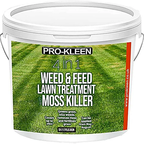 Pro-Kleen 4 In 1 Weed And Feed Lawn Treatment With Moss Killer - Greens Grass, Kills Weeds & Moss & Fertilises Grass 2.5kg 3 Pro-Kleen 4 In 1 Weed And Feed Lawn Treatment With Moss Killer - Greens Grass, Kills Weeds & Moss & Fertilises Grass 2.5kg