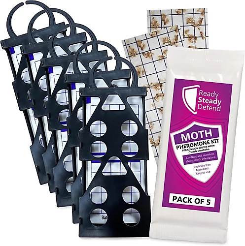 Ready Steady Defend Clothes Moth Pheromone Traps. 5 Hangers & 5 Traps 3 Ready Steady Defend Clothes Moth Pheromone Traps. 5 Hangers & 5 Traps