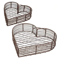 Set Of 2 Heart Shaped Summer Outdoor Garden Planter Trays -Draper Tool Shop set of 2 heart shaped summer outdoor garden planter trays5060964607580 02c MP