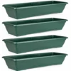 Set Of 4 Large 72cm Green Garden Plastic Trough Balcony Planter Window Plant Box