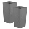 Simpa 27L Grey Rattan Plant Pots Set
