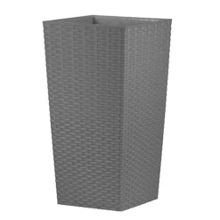 Simpa 27L Grey Rattan Plant Pots Set -Draper Tool Shop simpa 27l grey rattan plant pots set0704725453874 03c MP