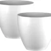 Simpa 2PC Avant-Garde White Gloss Plastic Planter 23cm (Dia). -Draper Tool Shop simpa 2pc avant garde white gloss plastic planter 23cm dia 5059331201278 01c MP