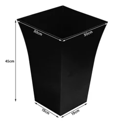 Simpa 2PC Black Large Milano Plastic Planters. -Draper Tool Shop simpa 2pc black large milano plastic planters 5059331201704 03c MP