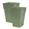 Simpa 2PC Moda Milano 28L Sage Green Plastic Planters. -Draper Tool Shop simpa 2pc moda milano 28l sage green plastic planters 5059331201926 01c MP