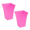 Simpa 2PC Pink Large Milano Plastic Planters. -Draper Tool Shop simpa 2pc pink large milano plastic planters 5059331201735 01c MP