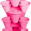 Simpa 6 Tier Pink Strawberry Planter Trio Pot -Draper Tool Shop simpa 6 tier pink strawberry planter trio pot5059331199797 01c MP