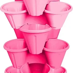 Simpa 6 Tier Pink Strawberry Planter Trio Pot