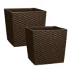 Simpa CUBIE 15L Brown Rattan Plant Pots Set -Draper Tool Shop simpa cubie 15l brown rattan plant pots set5059331187015 01c MP