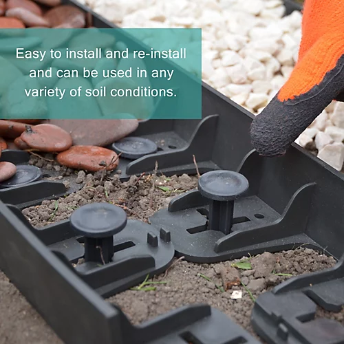 Spudulica 10 Pieces/7.5 Metres Flexible Garden Edging Green 45mm Height + Pins 3 Spudulica 10 Pieces/7.5 Metres Flexible Garden Edging Green 45mm Height + Pins