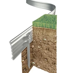 Swift Edge Garden Edging - Lawns, Borders, Pathways, Plots, Flowerbeds, Landscaping - Aluminium 100mm Tall - 12m Pack - Natural