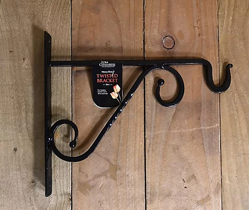 Tom Chambers Heavy Duty Handcrafted Metal 35cm Black Twisted Wall Bracket Hook For Garden Patio Hanging Basket Planter Bird Feeder 5 Tom Chambers Heavy Duty Handcrafted Metal 35cm Black Twisted Wall Bracket Hook For Garden Patio Hanging Basket Planter Bird Feeder - Image 3