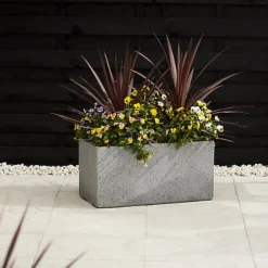 Verve Abava Grey Terrazzo Rectangular Planter -Draper Tool Shop verve abava grey terrazzo rectangular planter5059340327860 01i