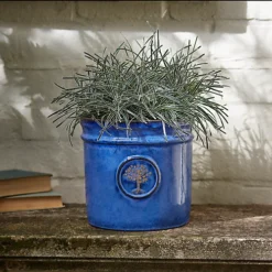 Verve Barcău Blue Ceramic Round Plant Pot (Dia)20cm -Draper Tool Shop verve barcau blue ceramic round plant pot dia 20cm5059340327754 01i