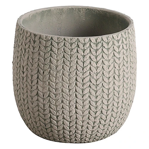 Verve Kulun Beige Knitted Effect Fibreclay Circular Plant Pot (Dia)29cm 3 Verve Kulun Beige Knitted Effect Fibreclay Circular Plant Pot (Dia)29cm