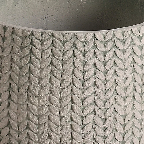 Verve Kulun Beige Knitted Effect Fibreclay Circular Plant Pot (Dia)29cm 4 Verve Kulun Beige Knitted Effect Fibreclay Circular Plant Pot (Dia)29cm - Image 2