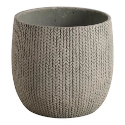 Verve Kulun Beige Knitted Effect Fibreclay Circular Plant Pot (Dia)46cm