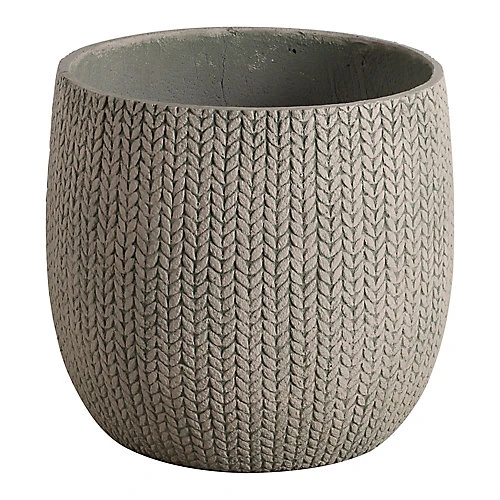 Verve Kulun Beige Knitted Effect Fibreclay Circular Plant Pot (Dia)46cm 3 Verve Kulun Beige Knitted Effect Fibreclay Circular Plant Pot (Dia)46cm