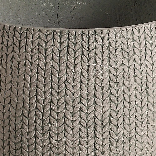 Verve Kulun Beige Knitted Effect Fibreclay Circular Plant Pot (Dia)46cm 4 Verve Kulun Beige Knitted Effect Fibreclay Circular Plant Pot (Dia)46cm - Image 2