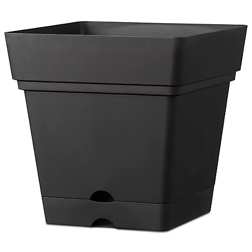 Verve Nurgul Dark Grey Plastic Square Plant Pot (Dia)38cm 3 Verve Nurgul Dark Grey Plastic Square Plant Pot (Dia)38cm