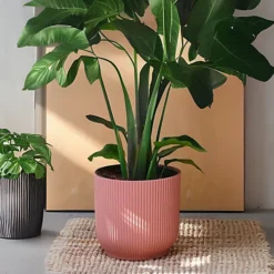Vibes Fold Round Large 25cm Plant Pot Indoor Home Decorative Flower Herb Planter Embossed Design Recycled Plastic Pink -Draper Tool Shop vibes fold round large 25cm plant pot indoor home decorative flower herb planter embossed design recycled plastic pink5021218789988 03c MP