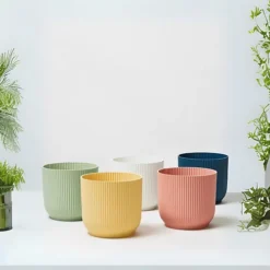 Vibes Fold Round Large 25cm Plant Pot Indoor Home Decorative Flower Herb Planter Embossed Design Recycled Plastic Pink -Draper Tool Shop vibes fold round large 25cm plant pot indoor home decorative flower herb planter embossed design recycled plastic pink5021218789988 04c MP