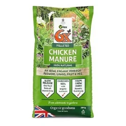 Vitax 6X Natural Poultry Chicken Manure Pellets Organic Plant Feed Lawn Veg 20kg