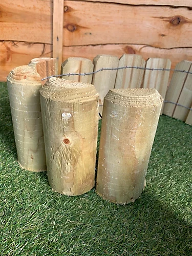 Wooden Lawn Log Roll Edging (H)15cm X (L)180cm X (D)5cm 4 Wooden Lawn Log Roll Edging (H)15cm X (L)180cm X (D)5cm - Image 2