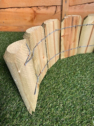 Wooden Lawn Log Roll Edging (H)15cm X (L)180cm X (D)5cm 5 Wooden Lawn Log Roll Edging (H)15cm X (L)180cm X (D)5cm - Image 3
