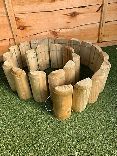 Wooden Lawn Log Roll Edging (H)15cm X (L)180cm X (D)5cm 6 Wooden Lawn Log Roll Edging (H)15cm X (L)180cm X (D)5cm - Image 4
