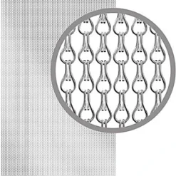 Xterminate Aluminium Fly Blind Door Screen Chain Curtain Silver With Spare Chains & Fixtures, For Buisness And Home