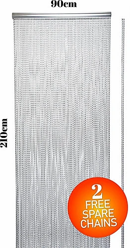 Xterminate Aluminium Fly Blind Door Screen Chain Curtain Silver With Spare Chains & Fixtures, For Buisness And Home 4 Xterminate Aluminium Fly Blind Door Screen Chain Curtain Silver With Spare Chains & Fixtures, For Buisness And Home - Image 2